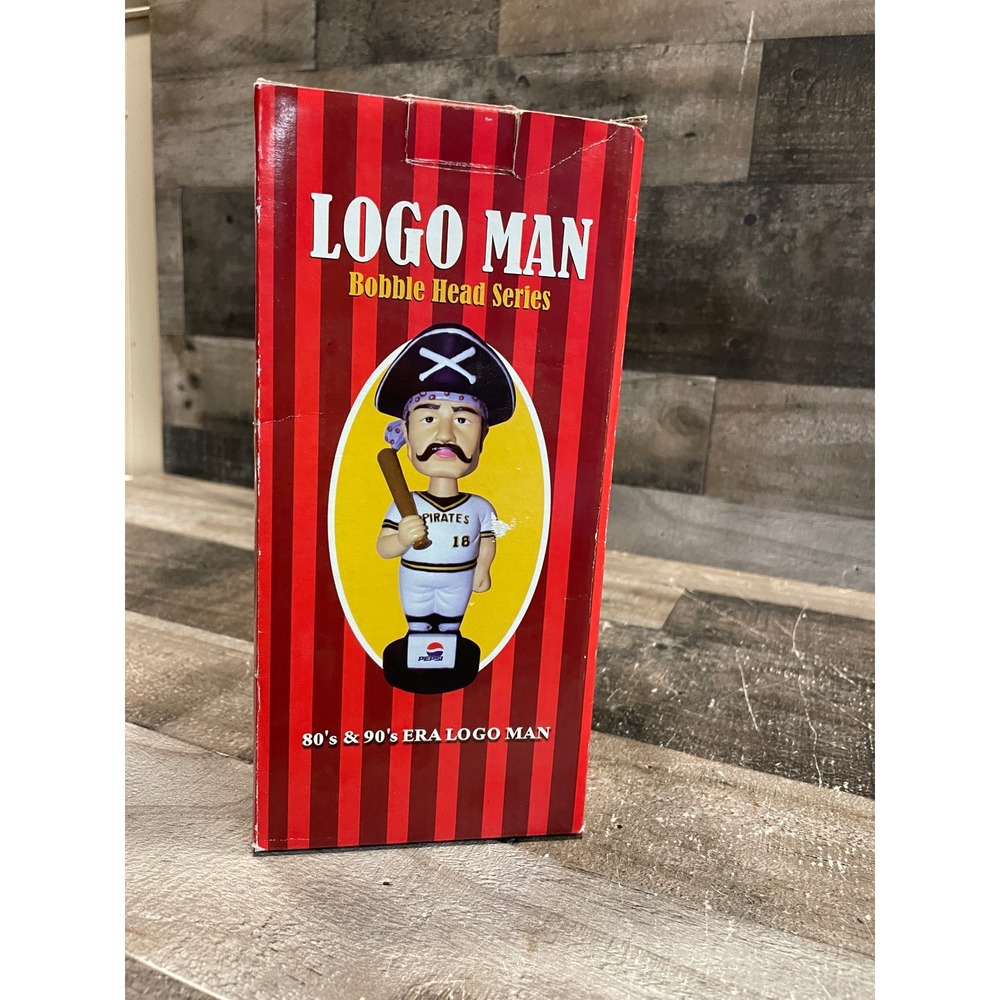 Pittsburgh Pirates Logo Man Bobblehead 80s 90s Era Pepsi MLB Collectible Boxed